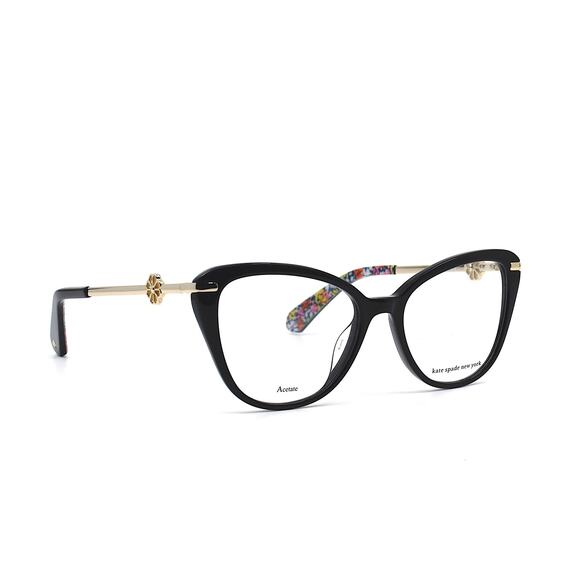 NEW KATE SPADE FLAVIA 807 BLACK GOLD AUTHENTIC EYEGLASSES FRAME - Picture 2 of 12